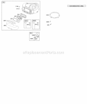 Air Cleaner Blower Housing Diagram and Parts List for  Briggs and Stratton Engine